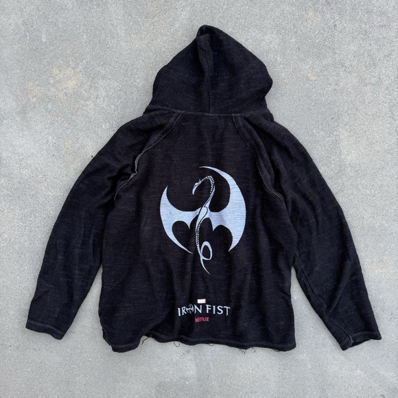 Iron Fist Other - Marvel Iron Fist Dragon Hoodie Mens M Black Y2K Grunge Gothic NETFLIX EXCLUSIVE